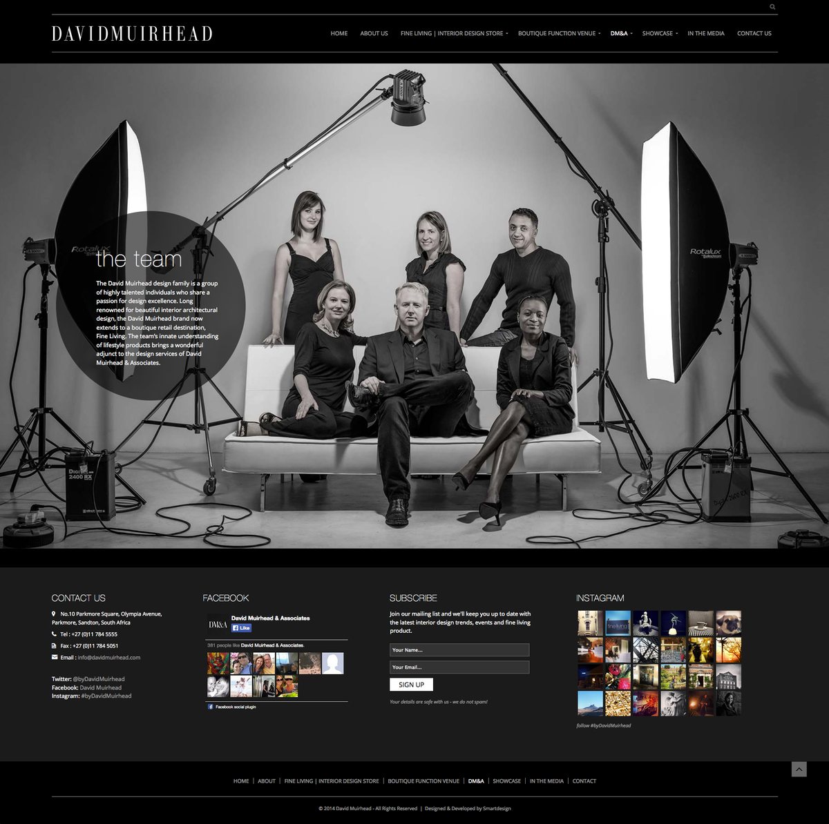 The team. Six-person studio portrait.