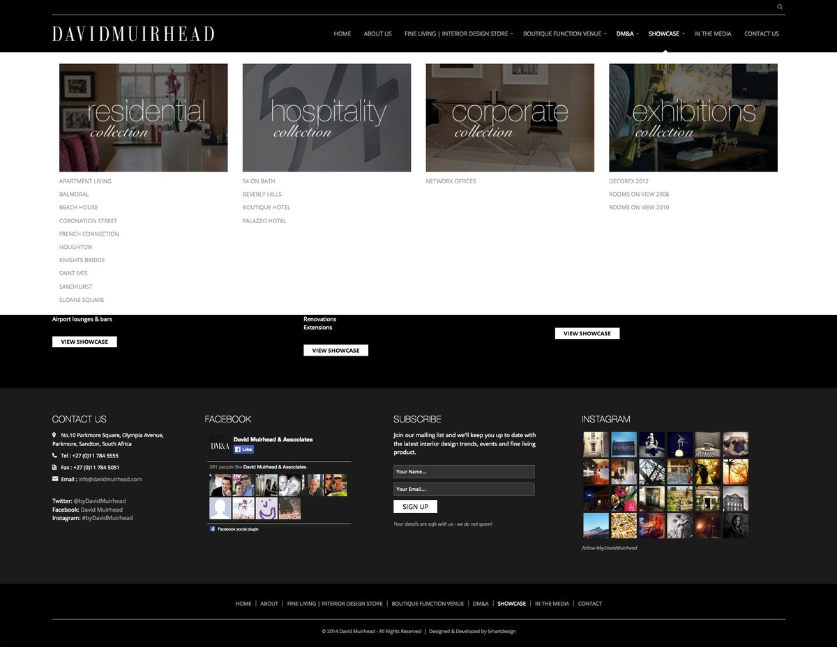 Showcase. Residential, hospitality, corporate, exhibitions.