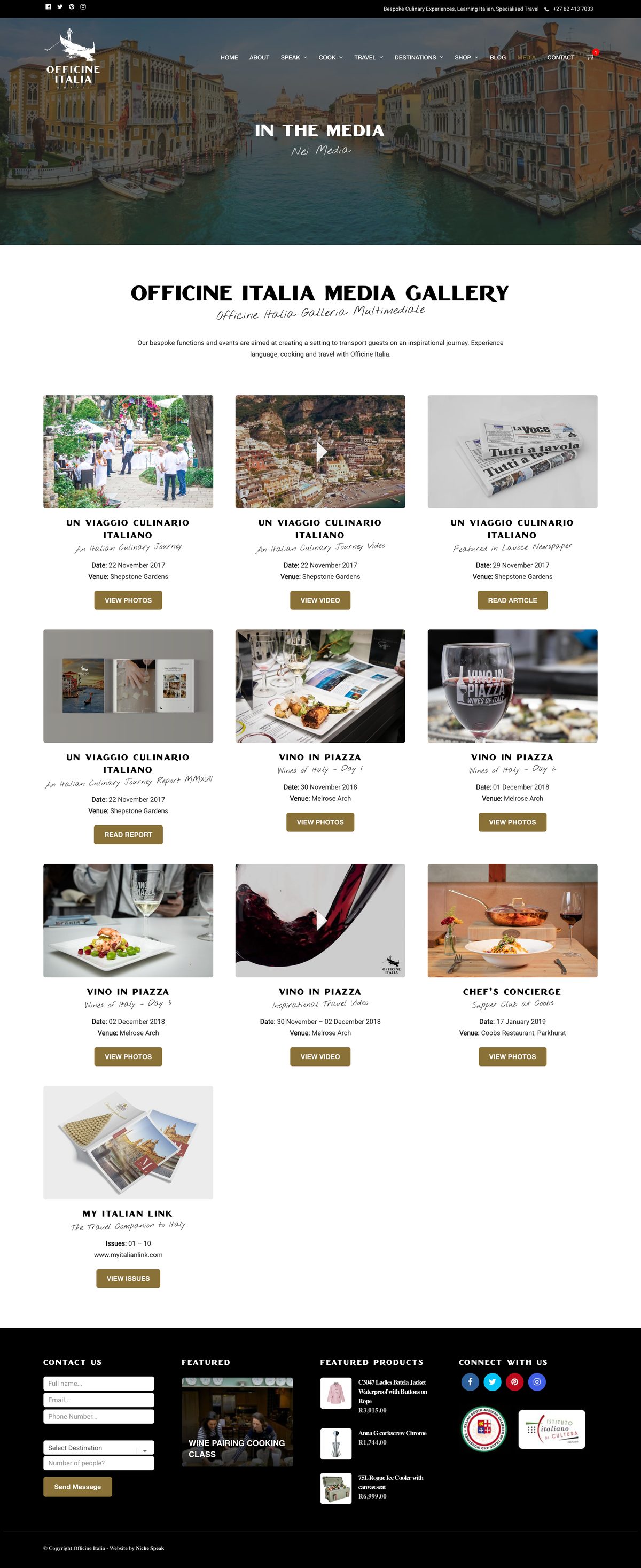 Media. The Officine Italia gallery and press coverage.
