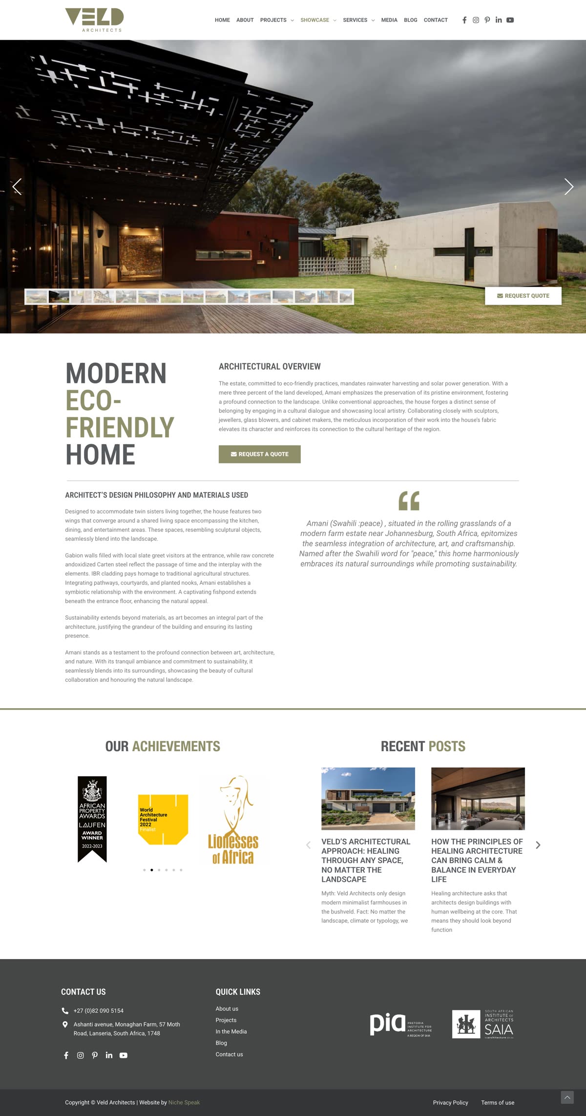 Modern Eco-Friendly Home, long-form spread.