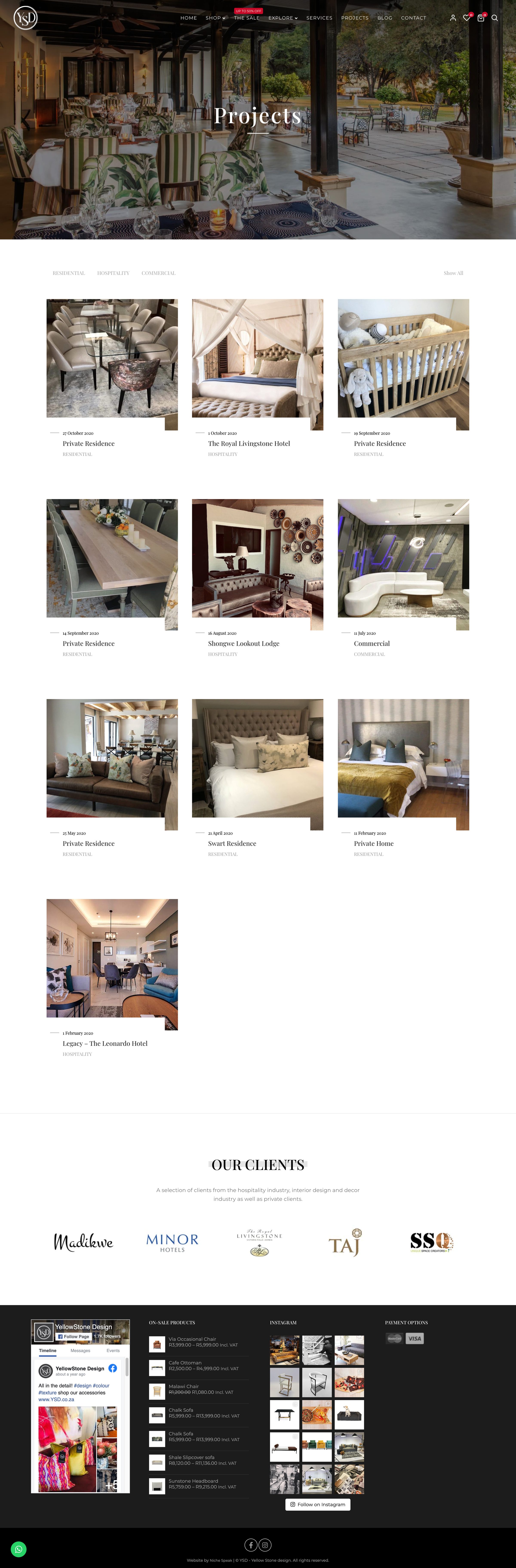 Projects. Interiors delivered, hotel and residential.